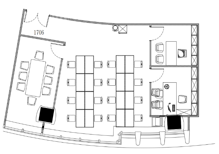 中山公园联通大厦170平带装修家具出租